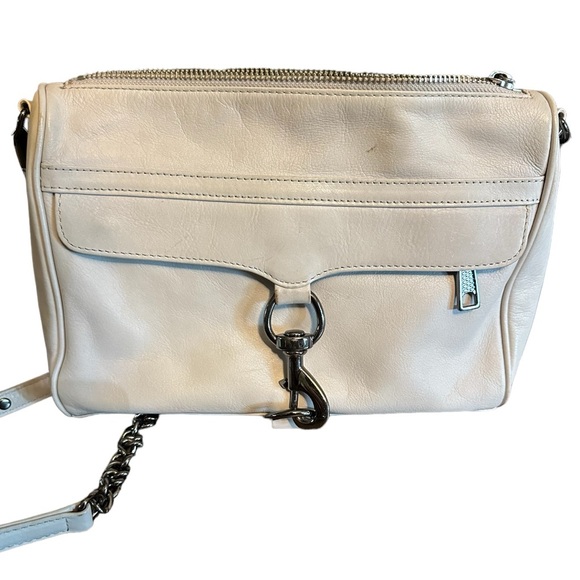 Rebecca Minkoff leather MINI MAC crossbody EUC white and silver - Picture 2 of 5